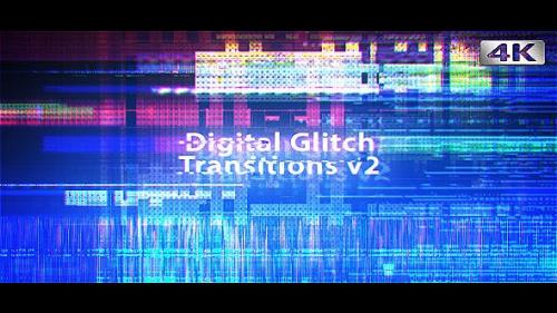 Videohive - Digital Glitch Transitions v2 - 4K - 19597277