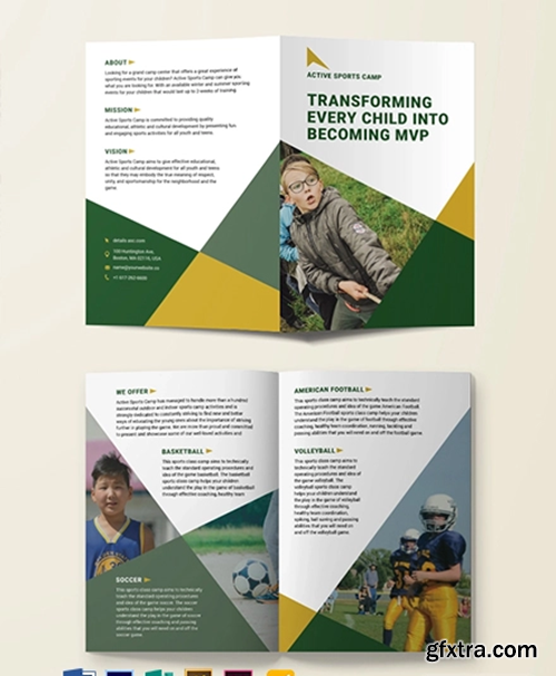 Sports Camp Bi-Fold Brochure Template