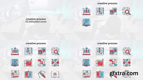 MotionElements Creative process flat animation icons 14680945