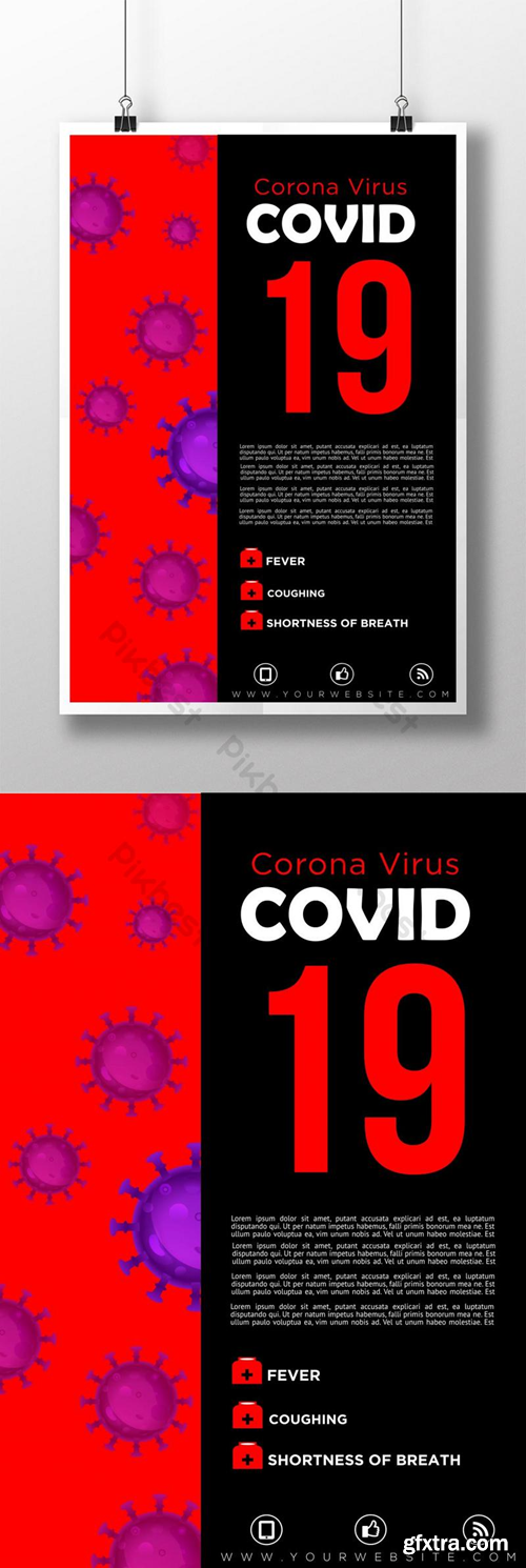 Corona Virus related Poster Design sample -101010 Template AI