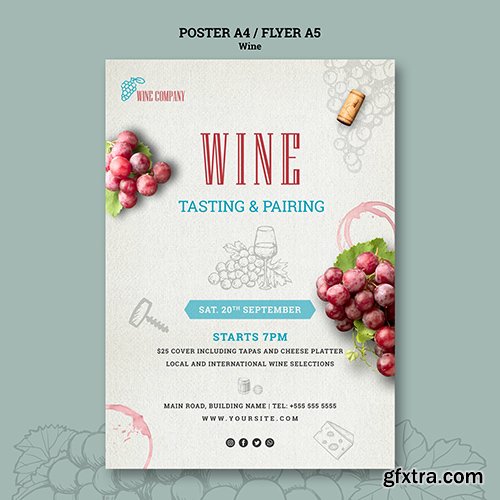 Poster template for wine tasting