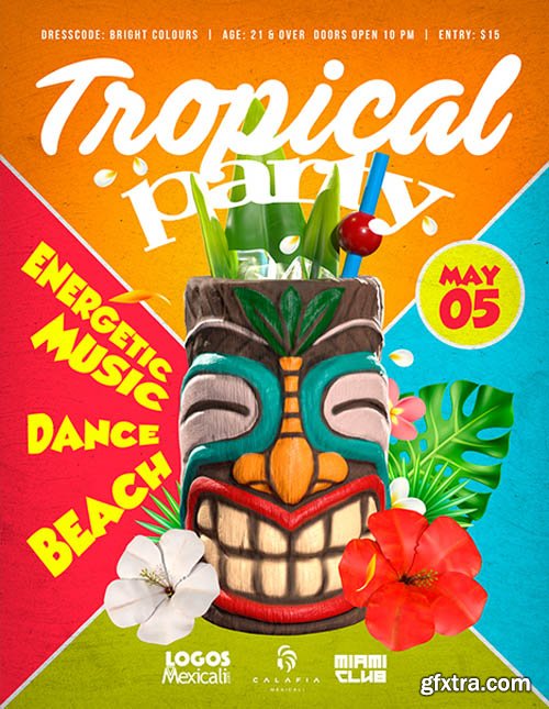 Tropical Party Event V2604 2020 Premium PSD Flyer Template