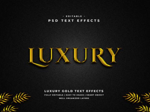 Editable 3d Luxury Golden Text Style Effect Premium PSD