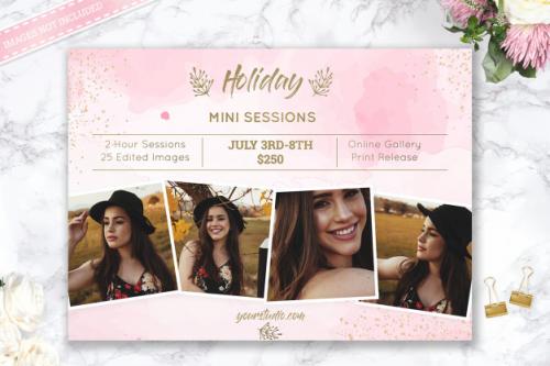 Holiday Mini Session Photography Template Premium PSD
