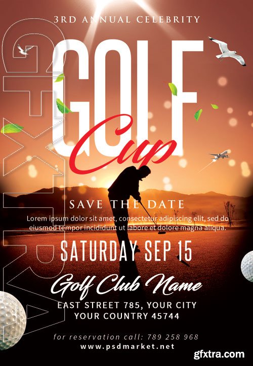 Golf cup - Premium flyer psd template