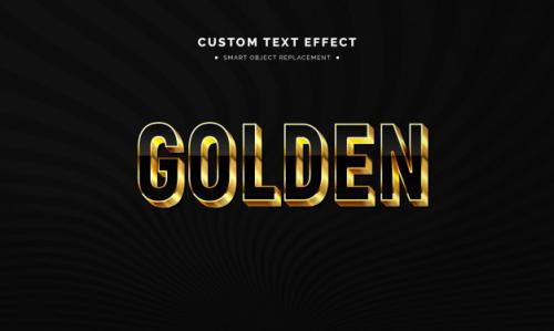 Golden 3d Text Style Effect Premium PSD