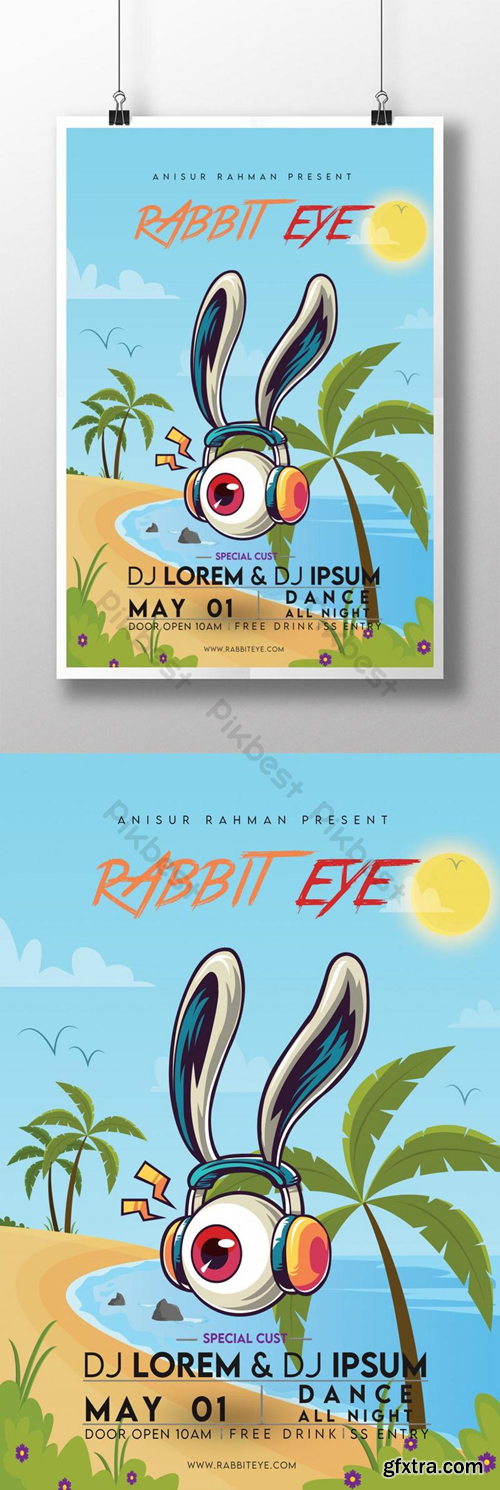 Rabbit Eye Simple Movie Poster Design Template PSD