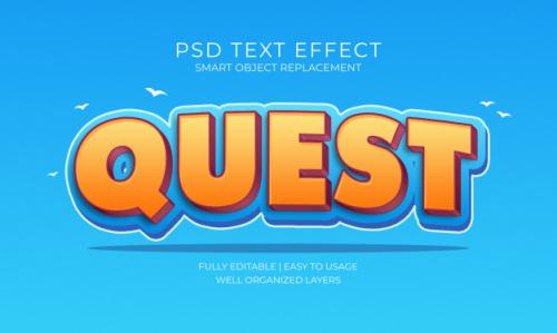 Quest Text Effect Premium PSD