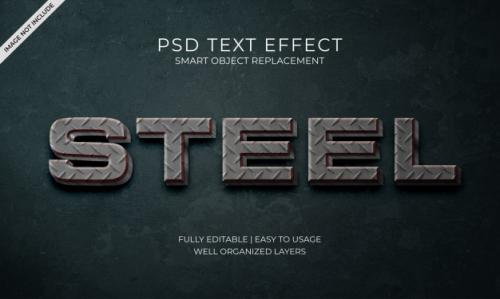 Steel Text Effect Premium PSD