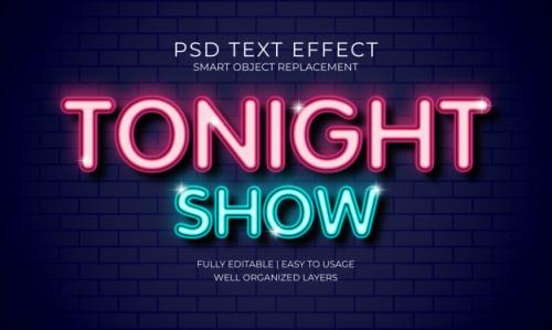 Tonight Show Text Effect Premium PSD