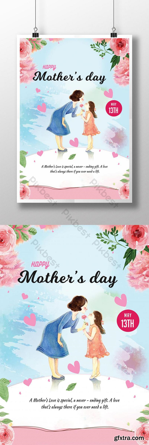 Mother Day Love Poster Template PSD