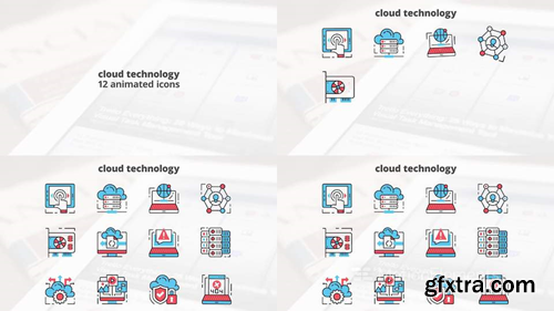MotionElements Cloud technology flat animation icons 14680960