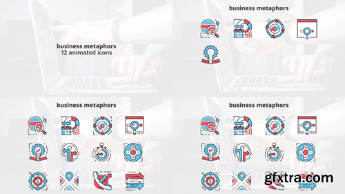 MotionElements Business metaphors flat animation icons 14680963