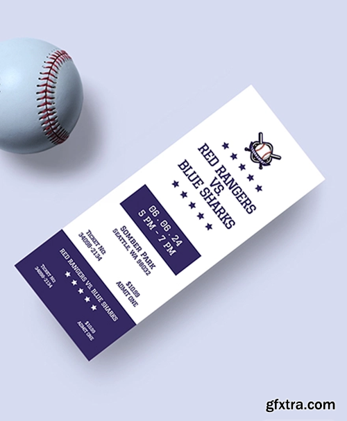 Simple Baseball Ticket Template