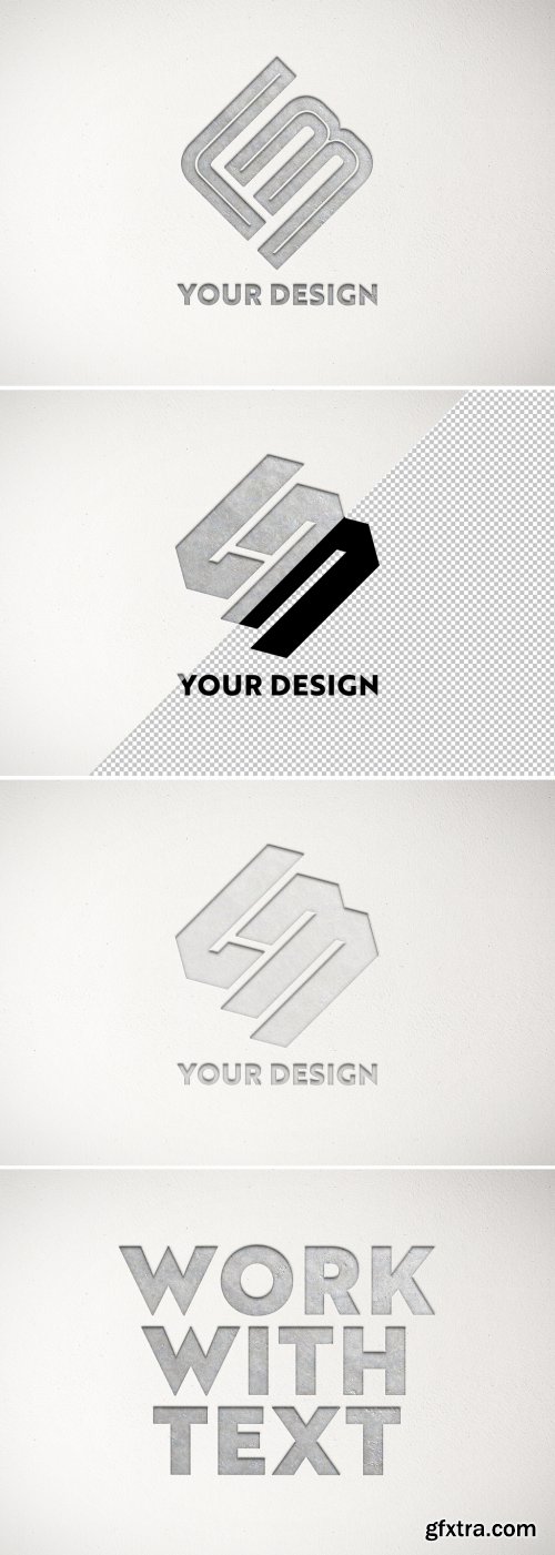 Debossed Metallic Logo on Textured Paper Mockup 334806721