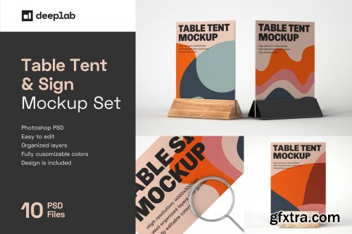 CreativeMarket - Table Tent and Sign Mockup Set 4774247