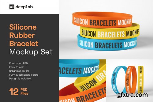 CreativeMarket - Silicone Rubber Bracelet Mockup 4774396