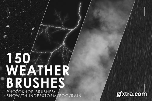 CreativeMarket - 150 Weather Photoshop Brushes 3092149