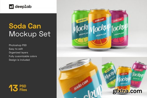 CreativeMarket - Soda Can Mockup Set 4536023
