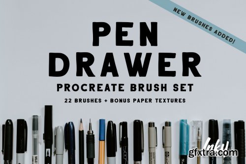 CreativeMarket - Pen Drawer Procreate Brush Set 3815806