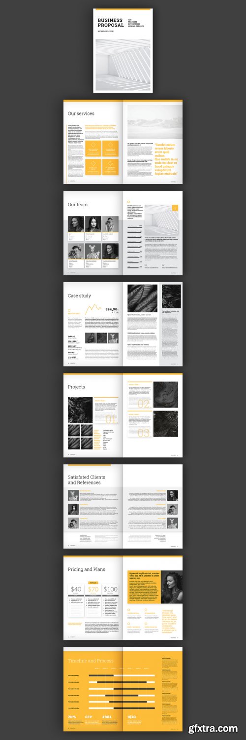 Business Proposal Layout with Yellow Accents 338466961