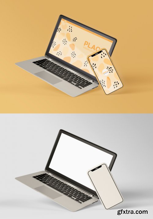 Laptop and Smartphone Mockup 338520658