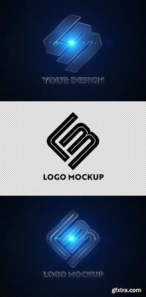Blue Metal Logo in Space Mockup 338879468