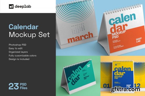 CreativeMarket - Desk Calendar Mockup Set - 23 styles 4342322