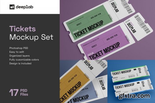 CreativeMarket - Tickets Mockup Set - 17 styles 4328495