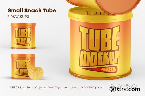 Small Matte Snack Tube Mockup