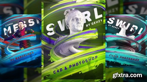 How to Create 3D Paint Stroke Posters in C4D & Photoshop