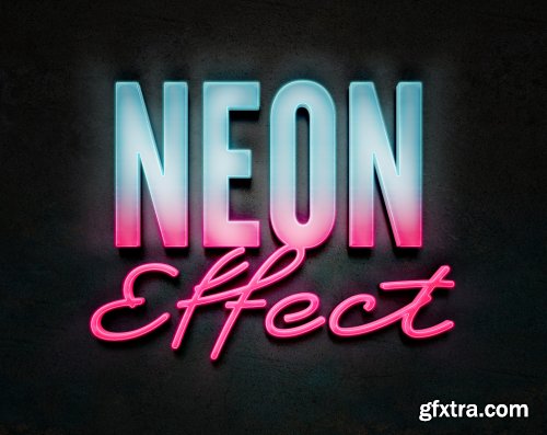 Neon 3D Text Effect Style Mockup 341458812