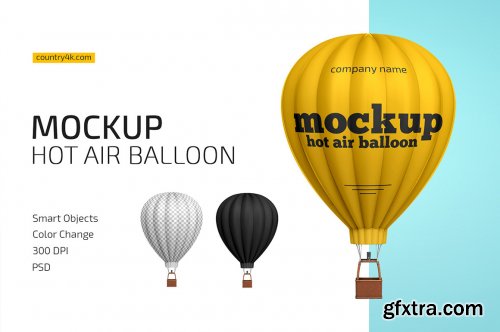 CreativeMarket - Hot Air Balloon Mockup 4458889