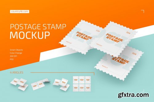 CreativeMarket - Postage Stamp Mockup Set 4413922