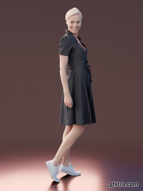 Casual Woman Standing scanned 3d model