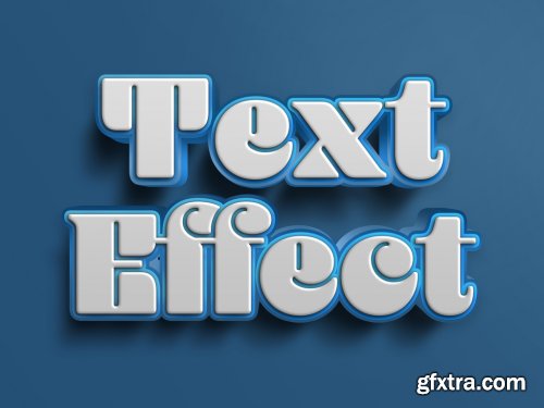 Bevel Blue 3D Text Effect Mockup 343516889