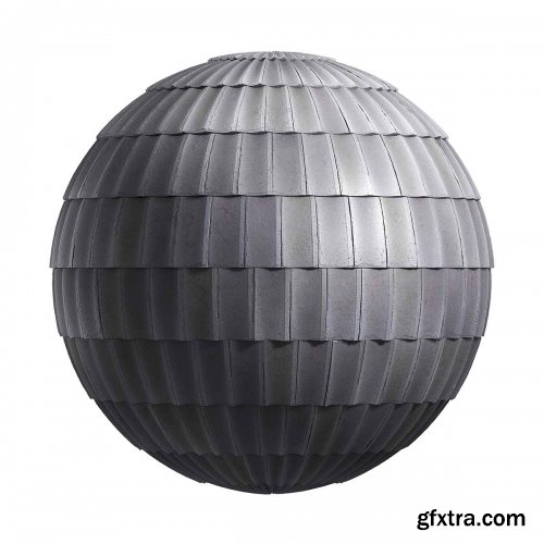 Grey ceramic roof 03 PBR Texture