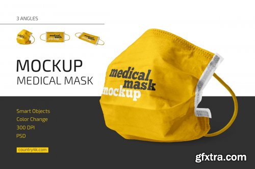 CreativeMarket - Medical Mask Mockup Set 4852071