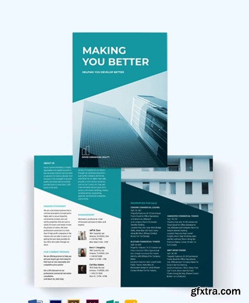Commercial Lease Real Estate Bi-Fold Brochure Template