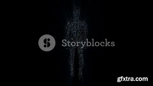 Videoblocks - Silhouette of a Human Figure Moving in the Space 4K | Video Loops