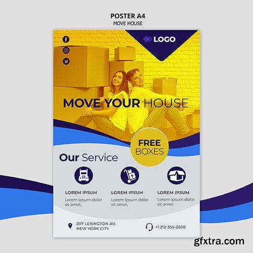 Move house business template poster