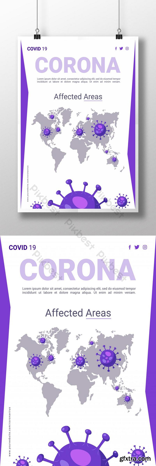 Corona Virus Poster Template Design Template PSD