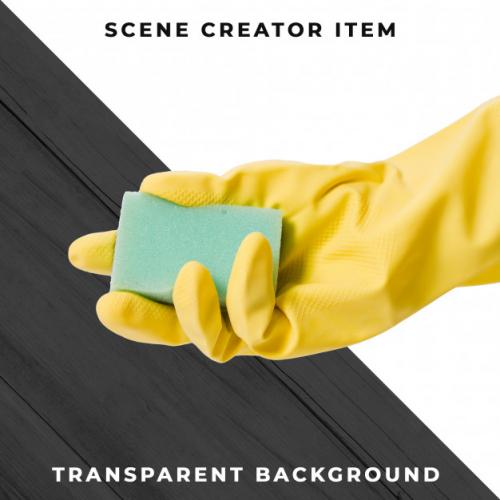 Gloves And Sponge Isolated With Clipping Path Premium PSD