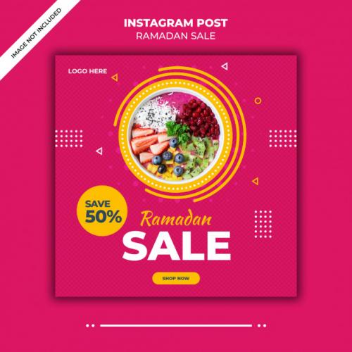 Ramadan Sale Social Media Post Template Banner Premium PSD