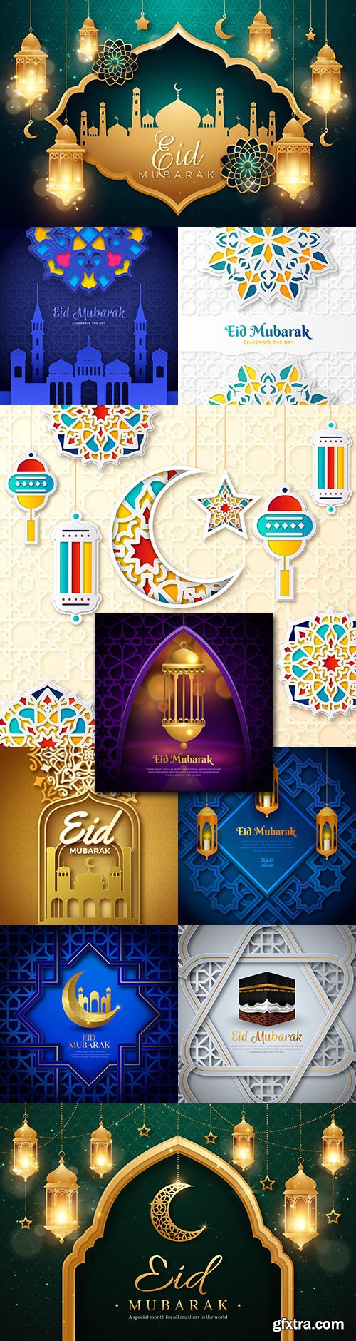 Eid Mubarak pealistic background with candles and mosque