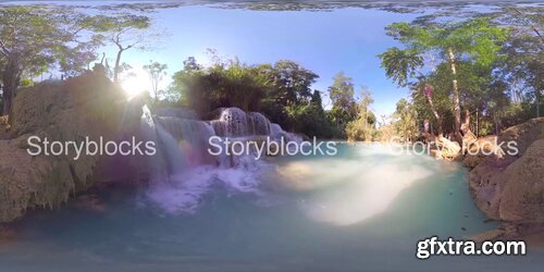 Videoblocks - Kuang Si Falls - Waterfall 360 VR - Multi-shot | Footage