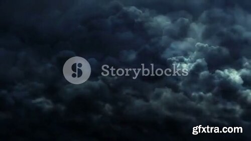 Videoblocks - Thunderstorm and dark clouds animation | Video Loops Motion Background