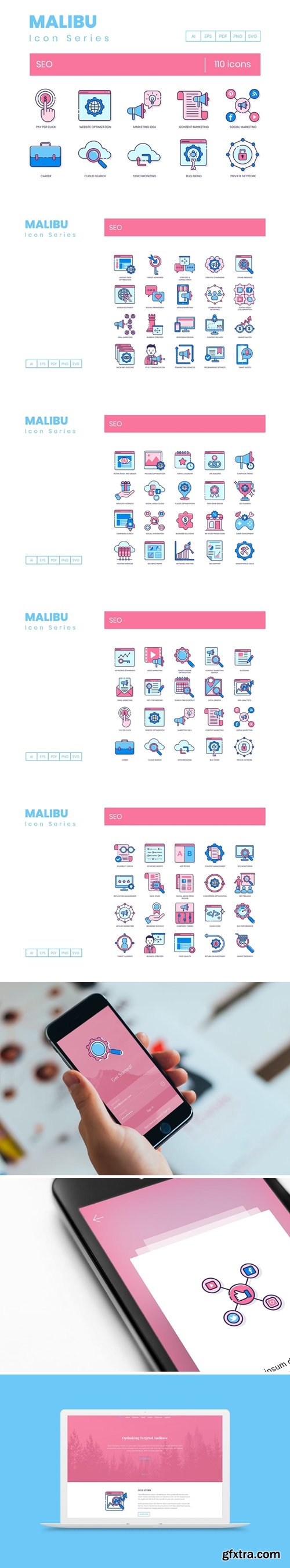 110 SEO Icons - Malibu Series