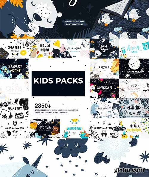 Graphicriver 2850+ Kid Pack Graphics And Pattern 26181863