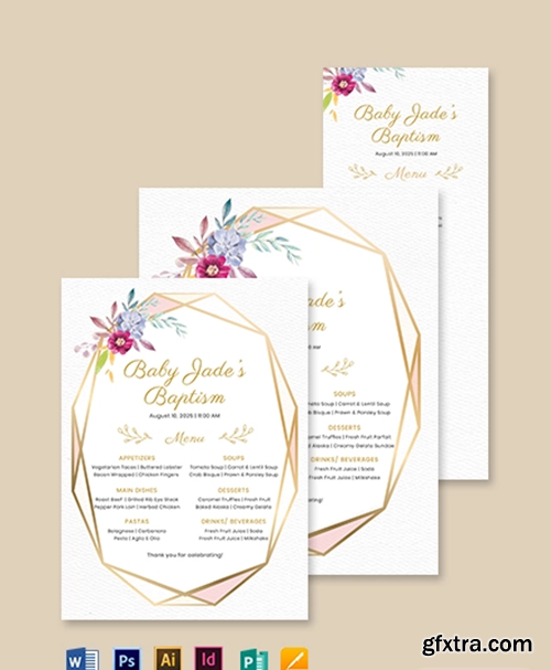 Luncheon & Lunch Baptism Menu Template